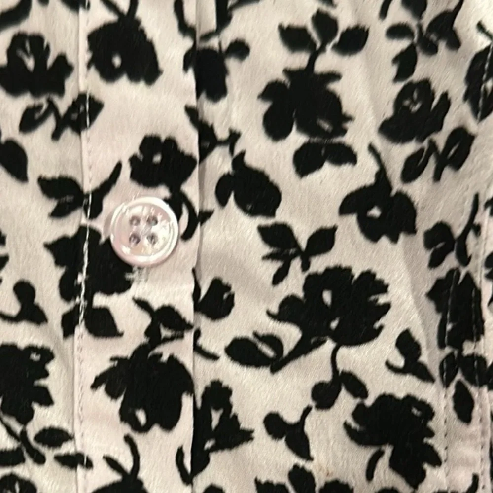 EQUIPMENT ADALYN SILK FLORAL BLACK PINK PRINT BUTTON DOWN BLOUSE TOP S